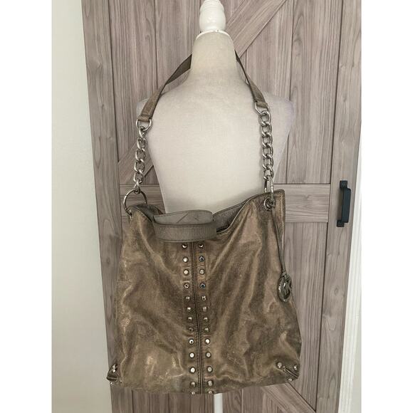Michael Michael Kors metallic hobo embellished purse - Picture 1 of 10